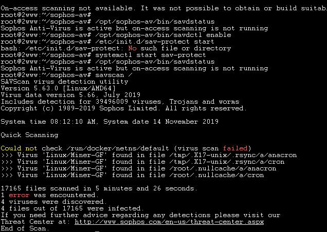 Scan virus trên vps linux với Sophos