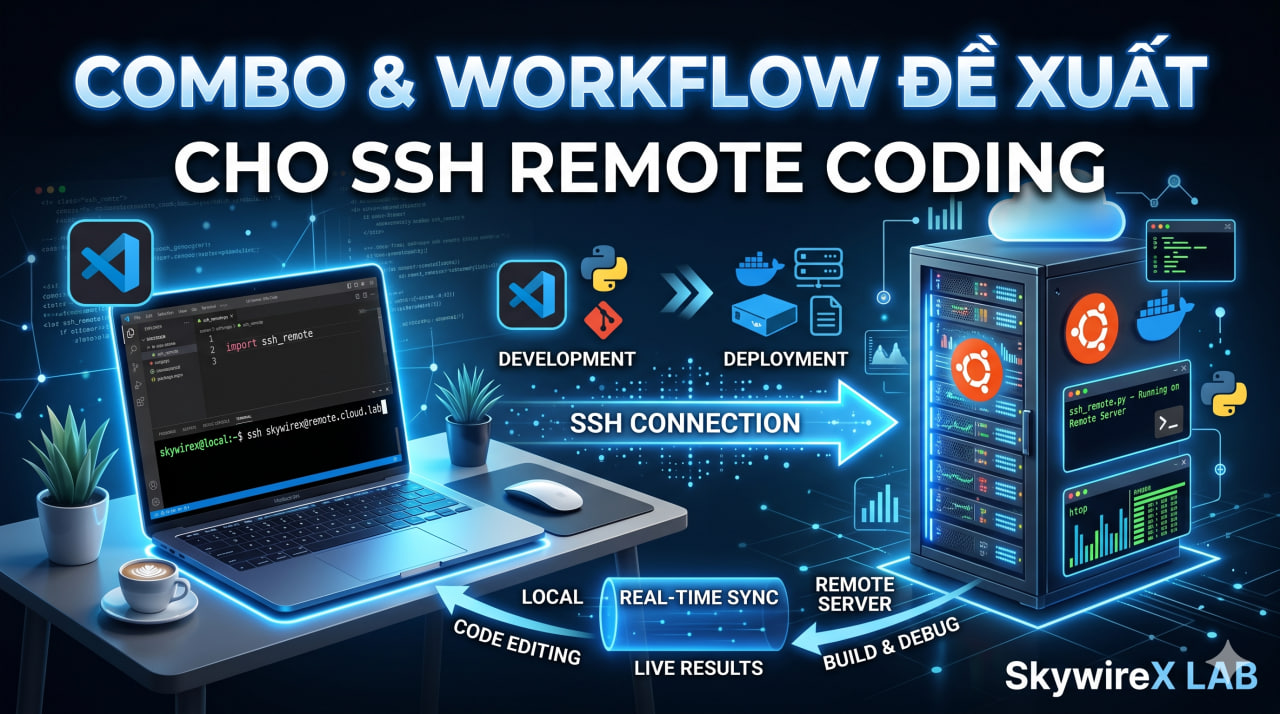 Combo và workflow đề xuất cho SSH remote coding